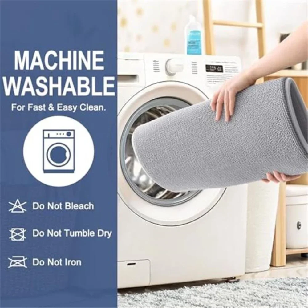 Memory Foam Bath Mat 30x20 Non Slip Quick Dry Absorbent Grey Rug